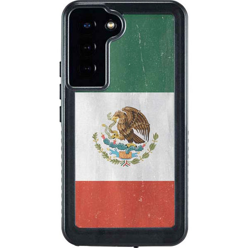 Mexico Flag Distressed Galaxy S24 Plus Waterproof Case